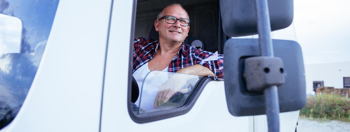 truck driver at loading dock