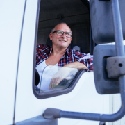 truck driver at loading dock