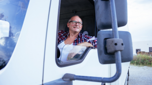 truck driver at loading dock