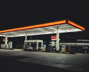 truck at gas station