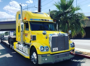 yellow semi truck