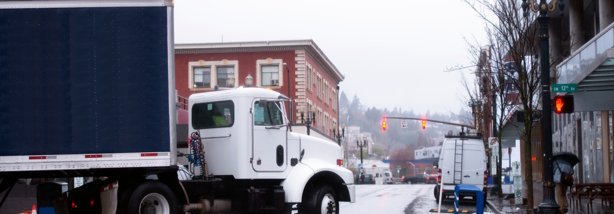 city truck driving