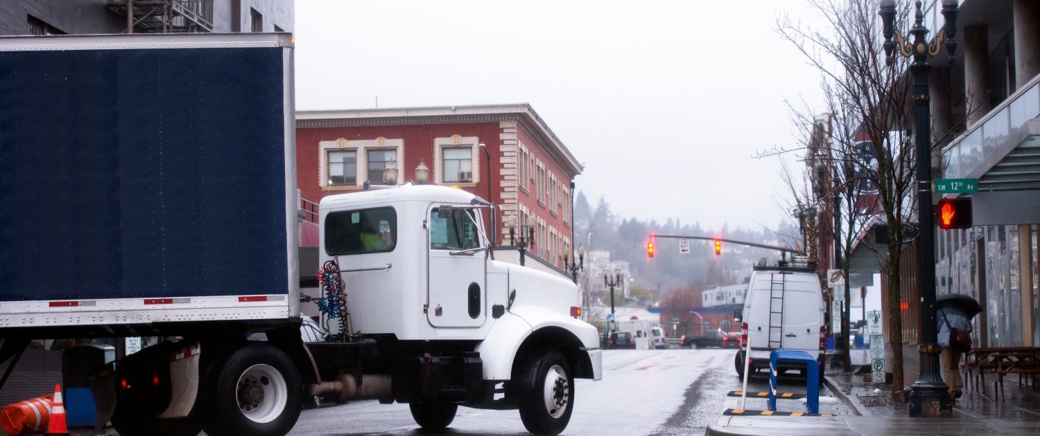 city truck driving